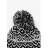 Unisex σκουφάκι με πιέτα και τελειώματα με pompom Tiffosi 10046290 Γκρι 3