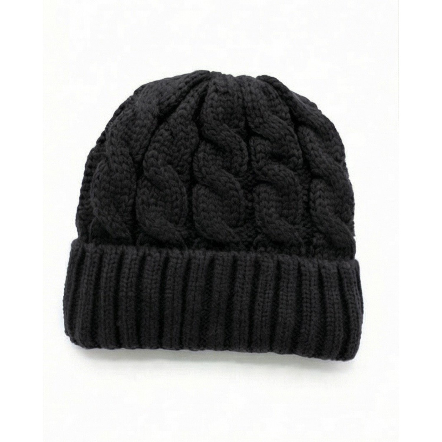 Life Style Butiken Ανδρικός Πλεκτός Σκούφος με πλεξούδα LS116505 Black