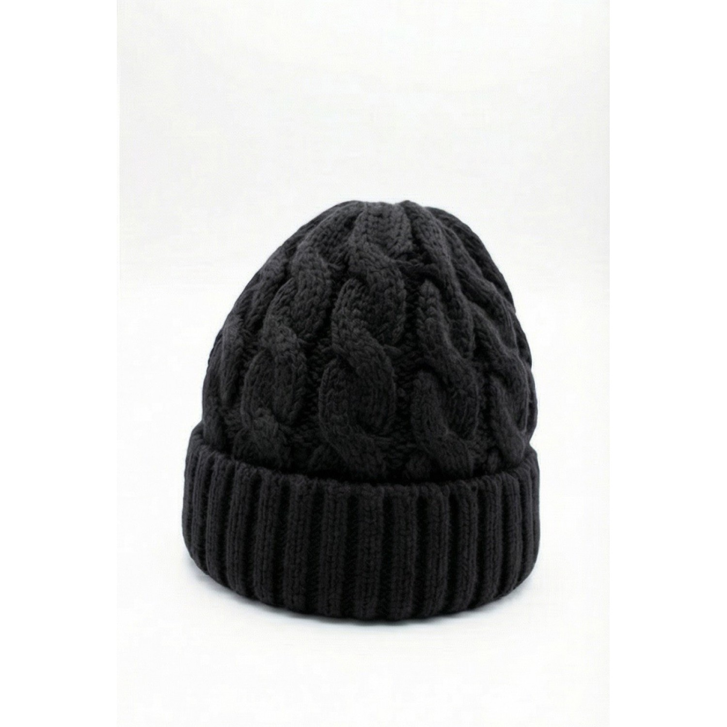 Life Style Butiken Ανδρικός Πλεκτός Σκούφος με πλεξούδα LS116505 Black