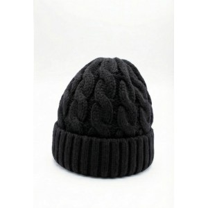 Life Style Butiken Ανδρικός Πλεκτός Σκούφος με πλεξούδα LS116505 Black