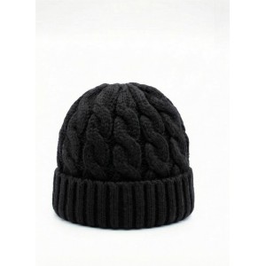 Life Style Butiken Ανδρικός Πλεκτός Σκούφος με πλεξούδα LS116505 Black