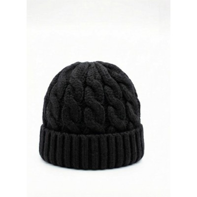 Life Style Butiken Ανδρικός Πλεκτός Σκούφος με πλεξούδα LS116505 Black
