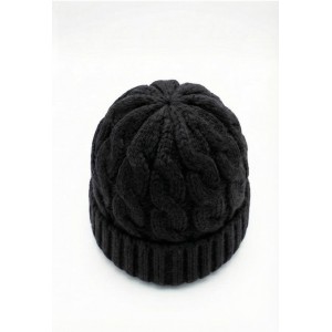 Life Style Butiken Ανδρικός Πλεκτός Σκούφος με πλεξούδα LS116505 Black