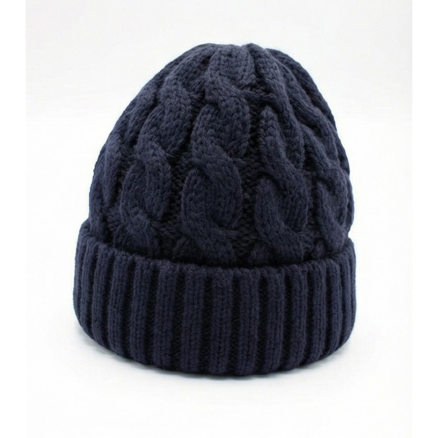 Life Style Butiken Ανδρικός Πλεκτός Σκούφος με πλεξούδα LS116505 Navy