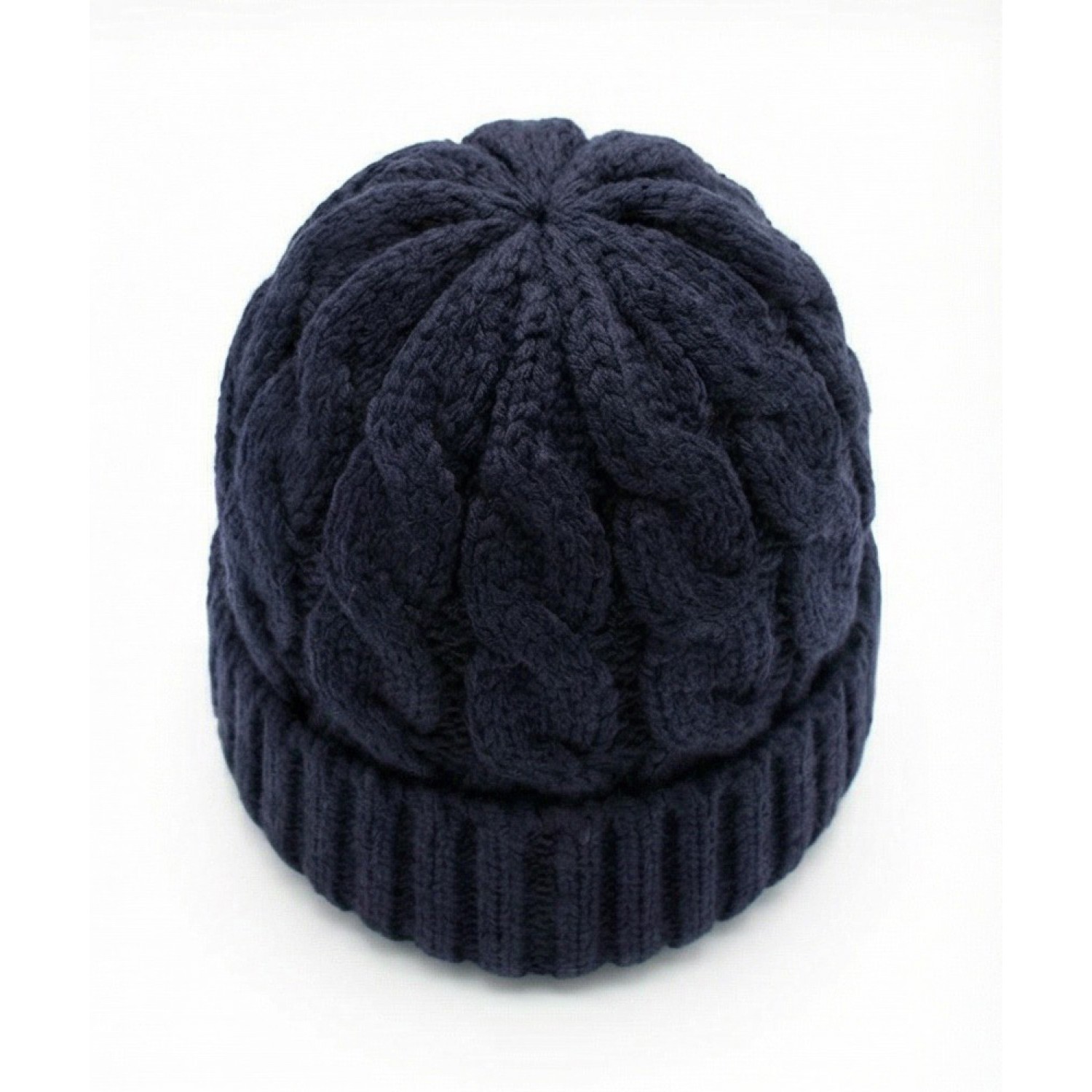 Life Style Butiken Ανδρικός Πλεκτός Σκούφος με πλεξούδα LS116505 Navy