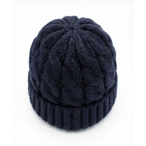 Life Style Butiken Ανδρικός Πλεκτός Σκούφος με πλεξούδα LS116505 Navy