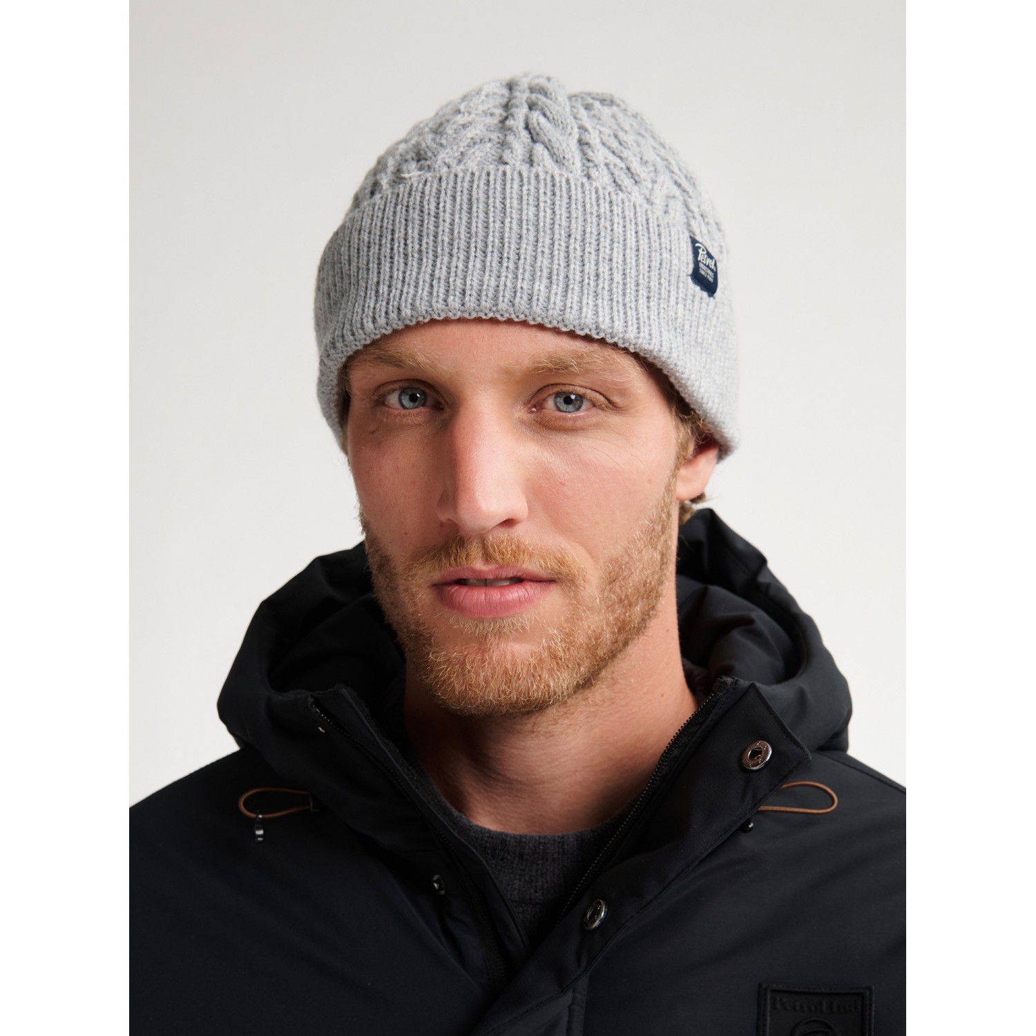 Life Style Butiken Ανδρικό Πλεκτό Σκούφος με πλεξούδα LS1M-3050-CAP821 Γκρι