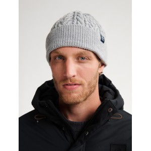 Life Style Butiken Ανδρικό Πλεκτό Σκούφος με πλεξούδα LS1M-3050-CAP821 Γκρι