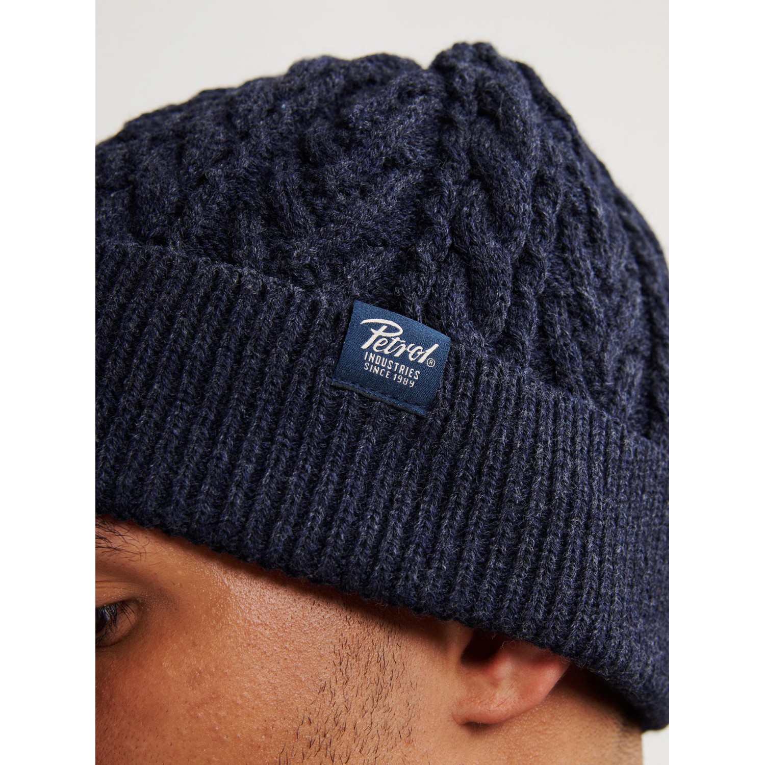 Life Style Butiken Ανδρικό Πλεκτό Σκούφος με πλεξούδα LS1M-3050-CAP821 Navy