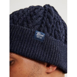 Life Style Butiken Ανδρικό Πλεκτό Σκούφος με πλεξούδα LS1M-3050-CAP821 Navy