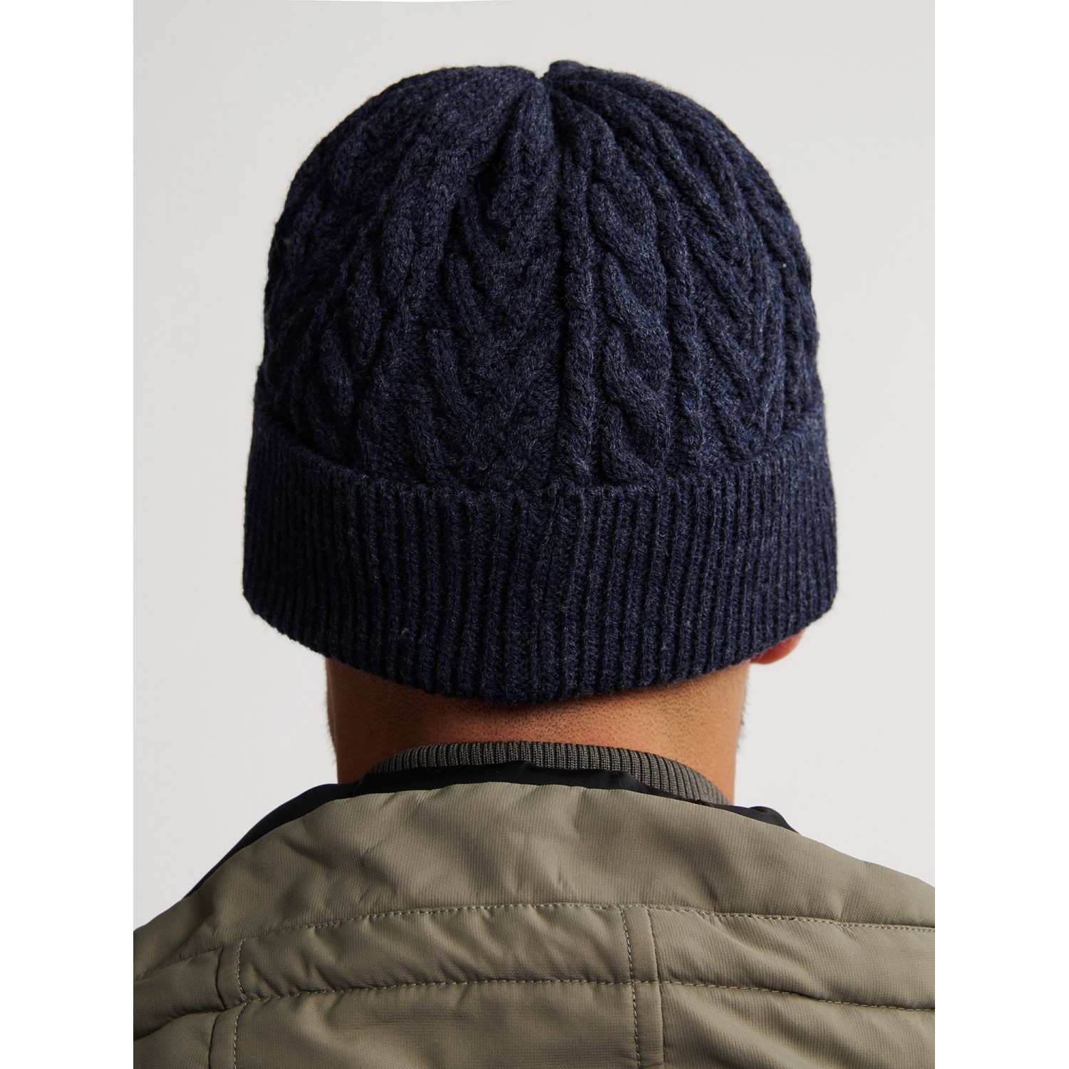 Life Style Butiken Ανδρικό Πλεκτό Σκούφος με πλεξούδα LS1M-3050-CAP821 Navy