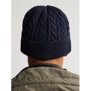 Life Style Butiken Ανδρικό Πλεκτό Σκούφος με πλεξούδα LS1M-3050-CAP821 Navy