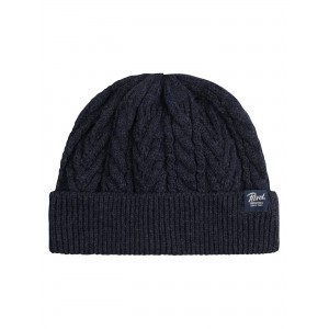 Life Style Butiken Ανδρικό Πλεκτό Σκούφος με πλεξούδα LS1M-3050-CAP821 Navy