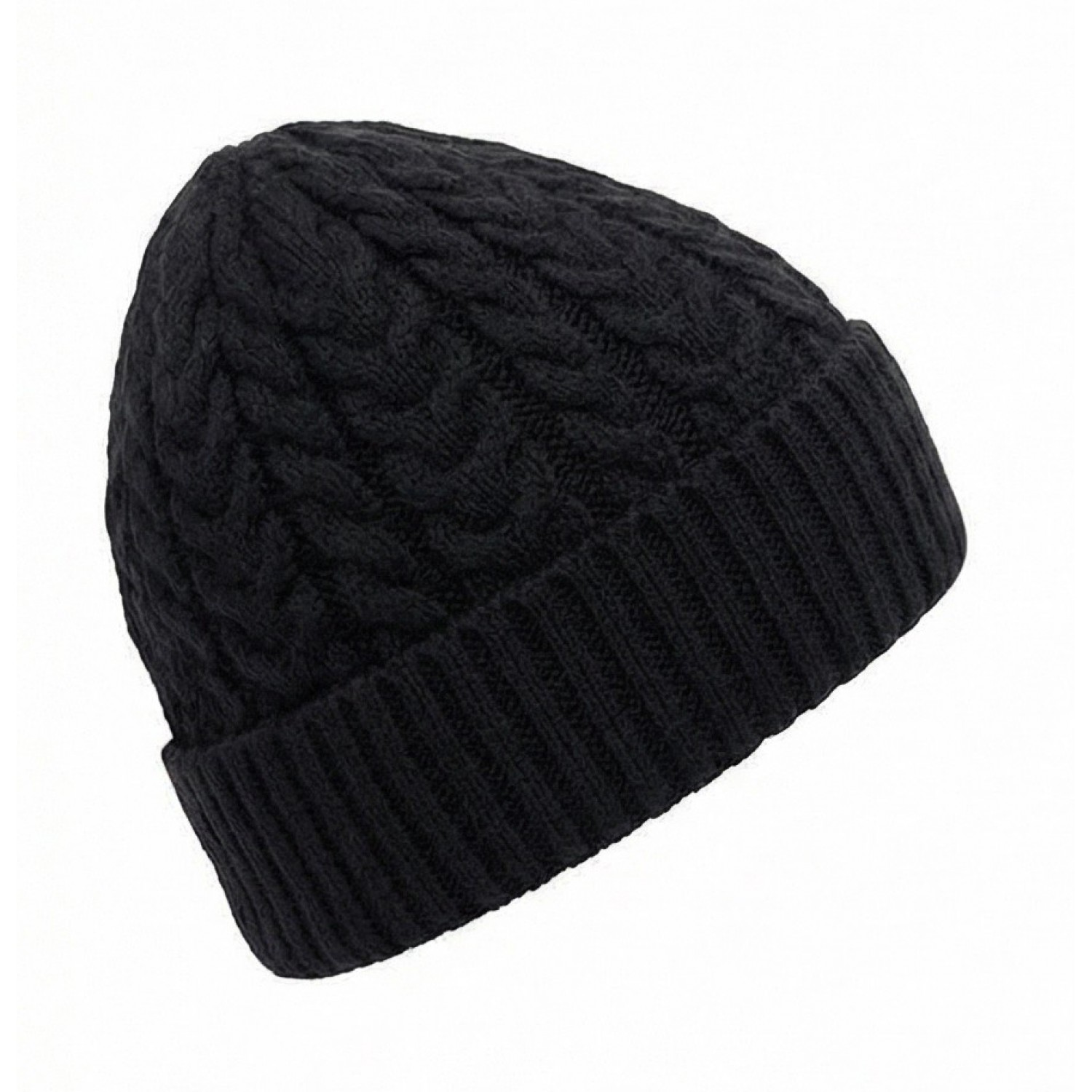 Life Style Butiken Ανδρικός Πλεκτός Σκούφος με πλεξούδα LS116551 Black