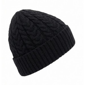 Life Style Butiken Ανδρικός Πλεκτός Σκούφος με πλεξούδα LS116551 Black