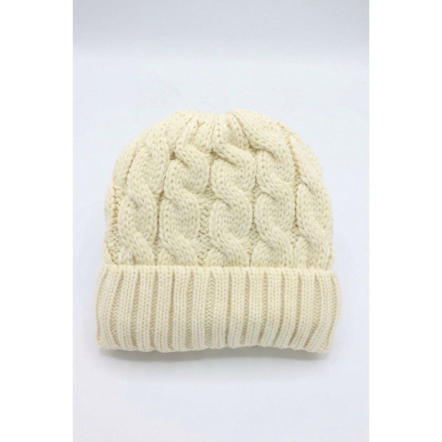 Life Style Butiken Ανδρικός Πλεκτός Σκούφος με πλεξούδα LS116505 Λευκό