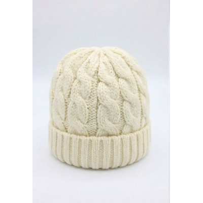 Life Style Butiken Ανδρικός Πλεκτός Σκούφος με πλεξούδα LS116505 Λευκό