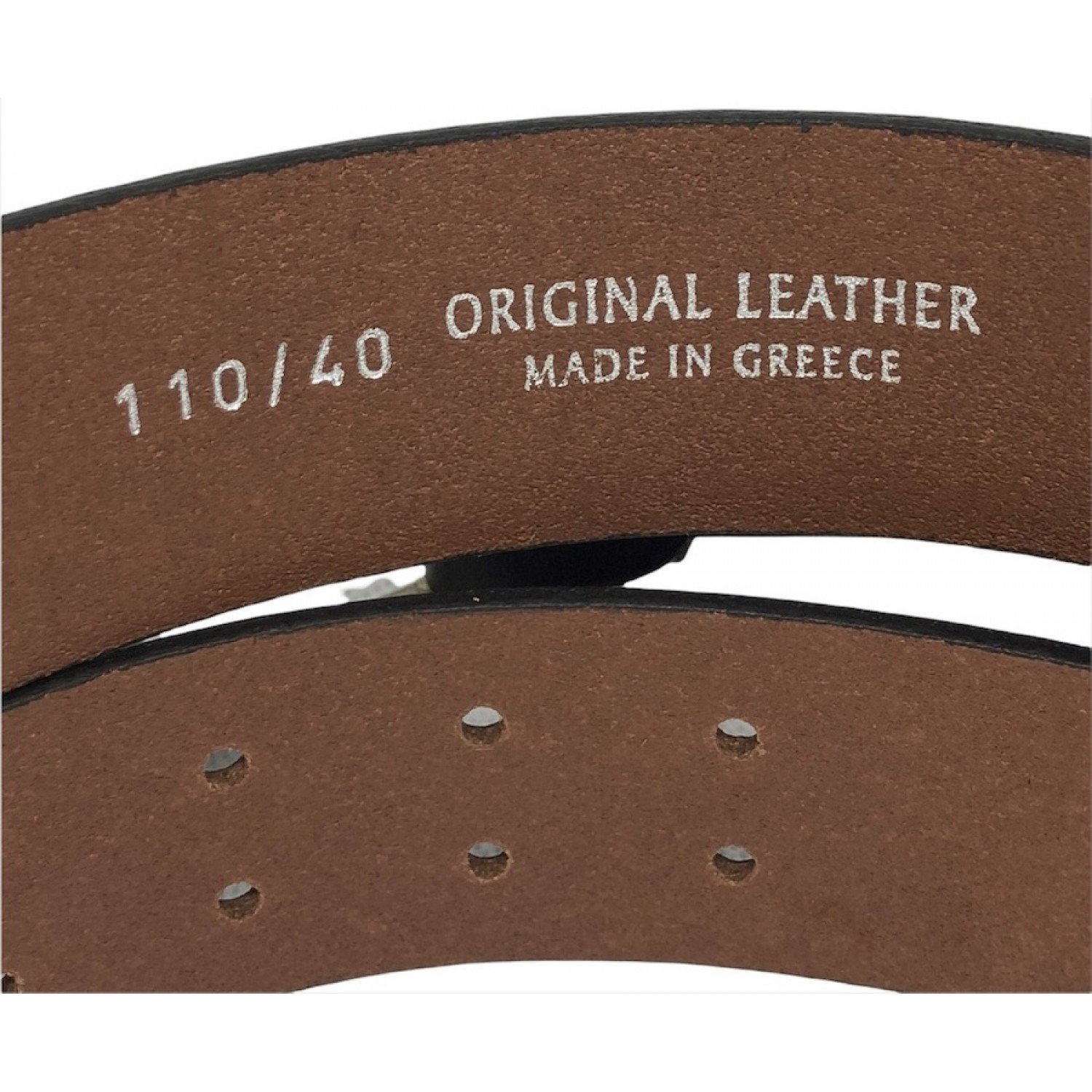 PLB Ζώνη Ανδρική Δερμάτινη Χειροποίητη Ελληνικής Κατασκευής με διπλό στέλεχος 755/435 ΚΑΦΕ 4cm Φάρδος