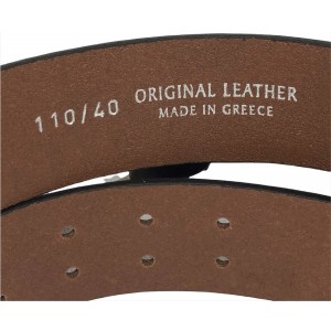 PLB Ζώνη Ανδρική Δερμάτινη Χειροποίητη Ελληνικής Κατασκευής με διπλό στέλεχος 755/435 ΚΑΦΕ 4cm Φάρδος