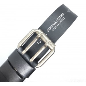 Life Style Butiken Ανδρική Δερμάτινη Ζώνη με διπλό στέλεχος LS1200.501 ΜΑΥΡΟ 4cm Φάρδος