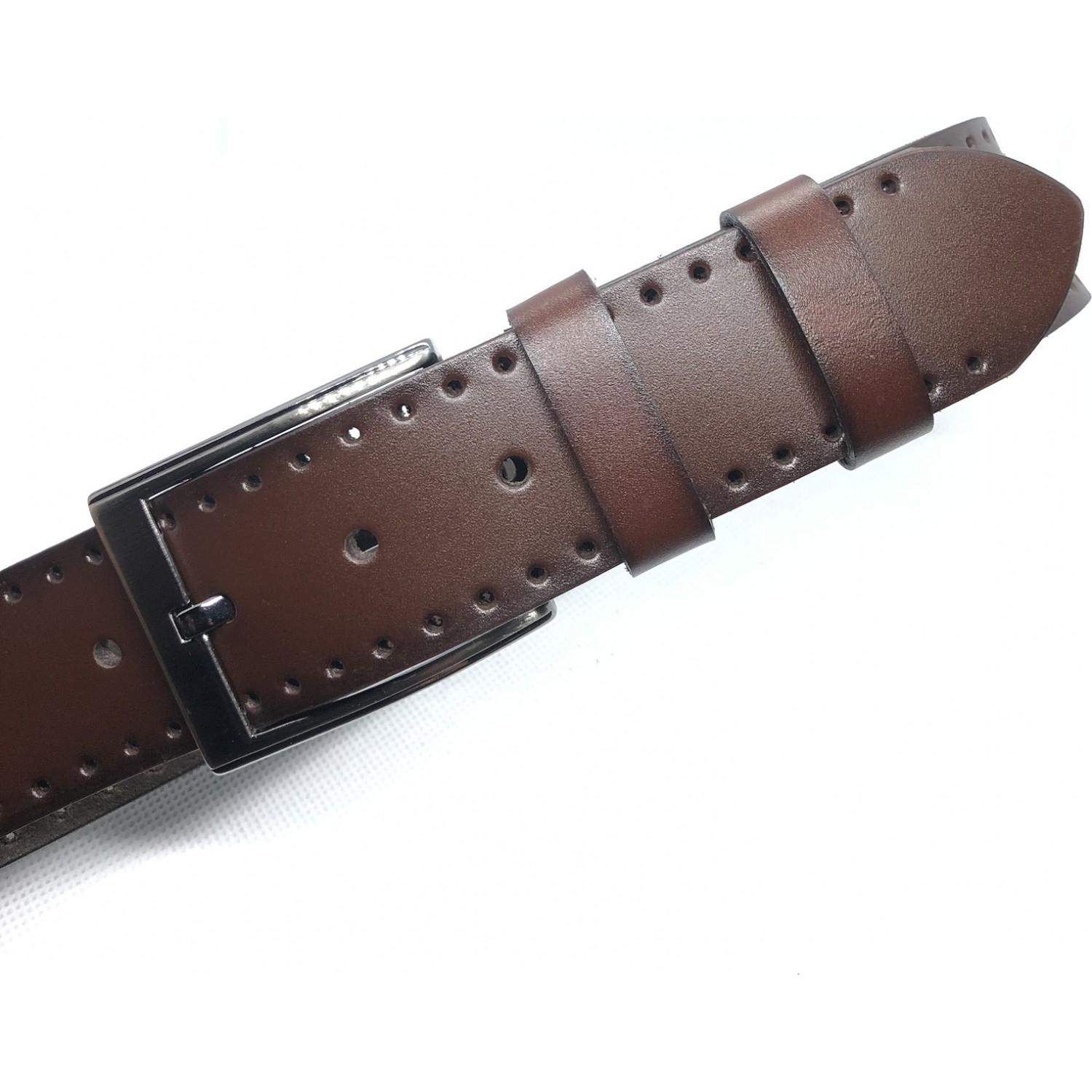 PLB Ζώνη Ανδρική Δερμάτινη Χειροποίητη Ελληνικής Κατασκευής 555/33 ΚΑΦΕ