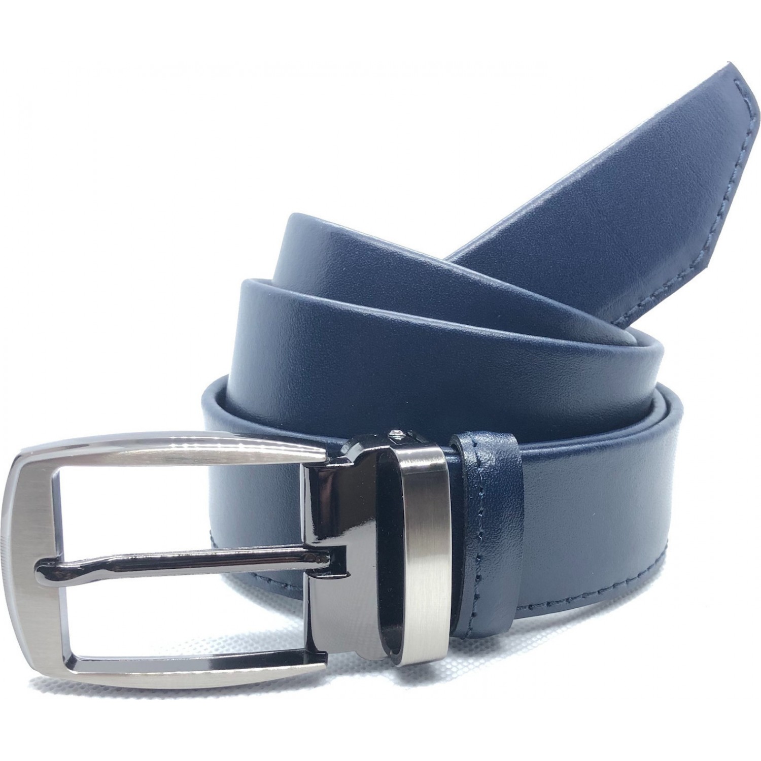 Ζώνη Ανδρική Δερμάτινη χειροποίητη μονό δέρμα γυρισμένο και ραμμένο από την μια πλευρά με φάρδος 3,50εκ PLB 6/360 ΜΠΛΕ