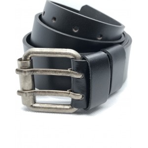 Life Style Butiken Ανδρική Δερμάτινη Ζώνη με διπλό στέλεχος LS1200.501 ΜΑΥΡΟ 4cm Φάρδος