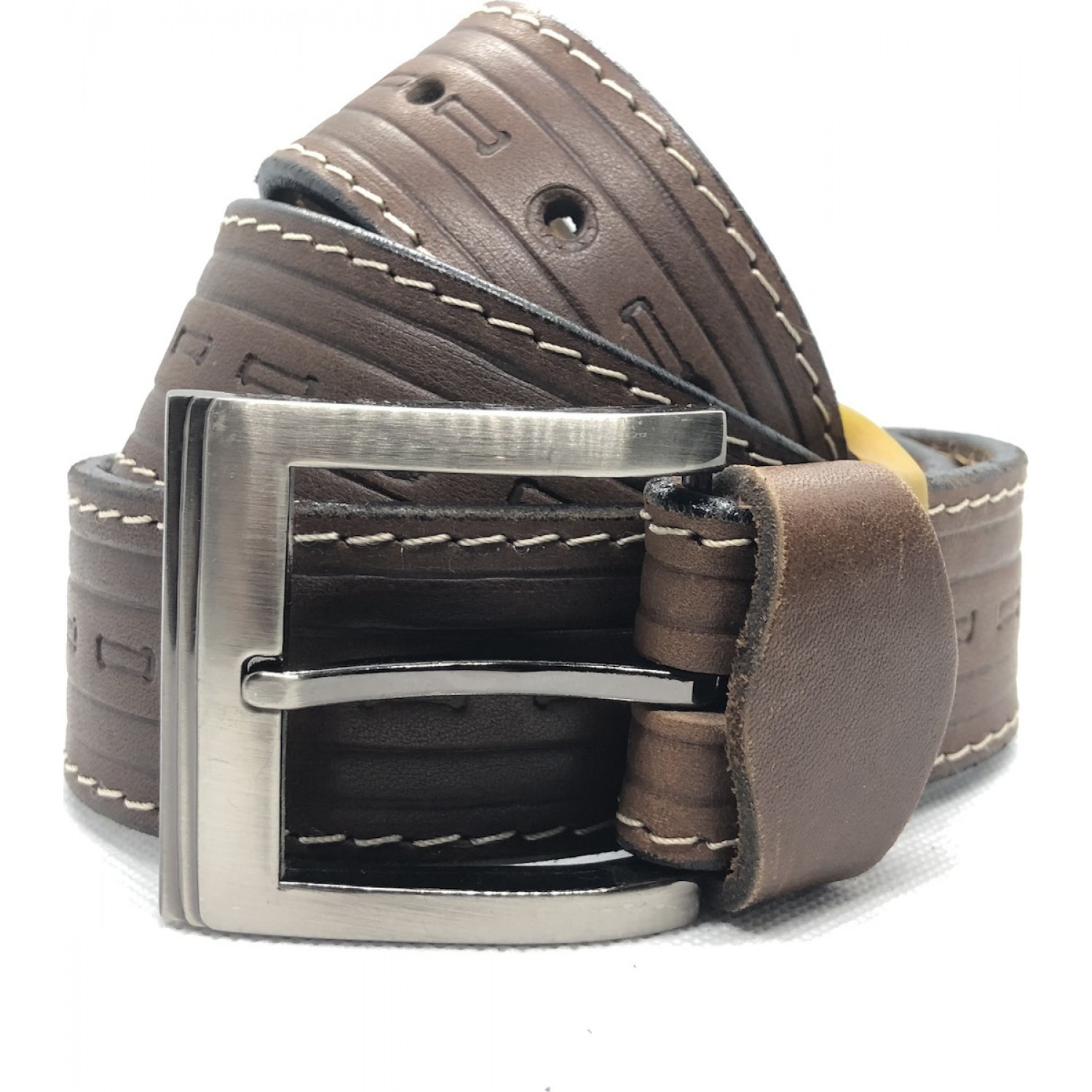 PLB Ζώνη Ανδρική Δερμάτινη Χειροποίητη Ελληνικής Κατασκευής vintage style 245/10 ΚΑΦΕ