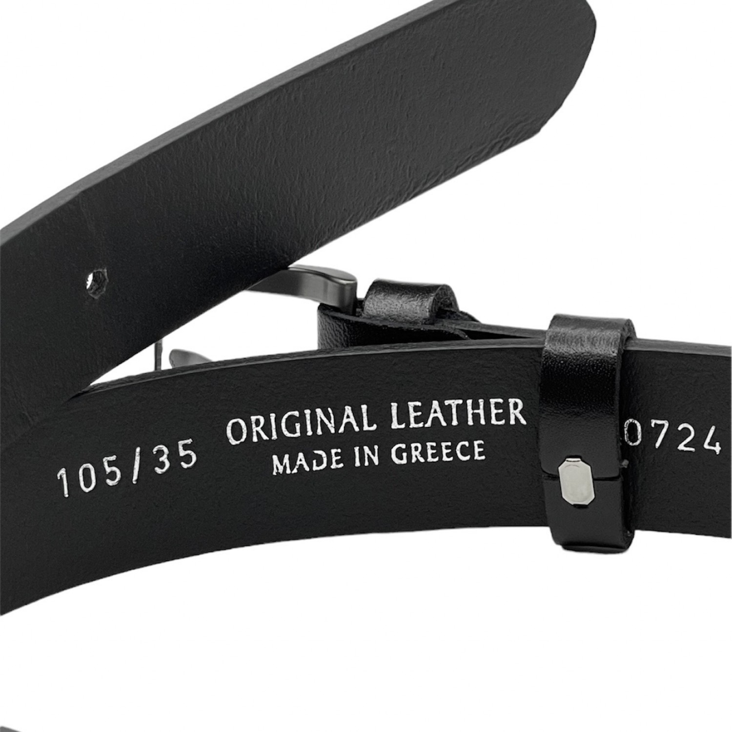 PLB Ανδρική Δερμάτινη Ζώνη Χειροποίητη 200/106 Black 