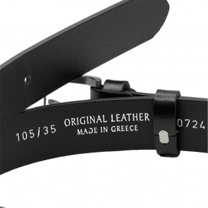 PLB Ανδρική Δερμάτινη Ζώνη Χειροποίητη 200/106 Black 
