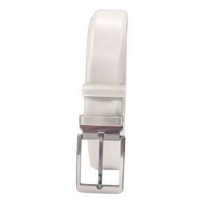 Life Style Butiken Ανδρική Δερμάτινη Ζώνη LS199.350 ΕΚΡΟΥ 3.5cm Φάρδος