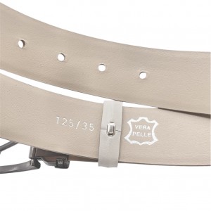 Life Style Butiken Ανδρική Δερμάτινη Ζώνη LS199.350 ΕΚΡΟΥ 3.5cm Φάρδος