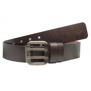 PLB Ζώνη Ανδρική Δερμάτινη Χειροποίητη Ελληνικής Κατασκευής με διπλό στέλεχος 755/435 ΚΑΦΕ 4cm Φάρδος