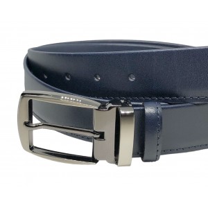 Ζώνη Ανδρική Δερμάτινη χειροποίητη μονό δέρμα γυρισμένο και ραμμένο από την μια πλευρά με φάρδος 3,50εκ PLB 6/360 ΜΠΛΕ