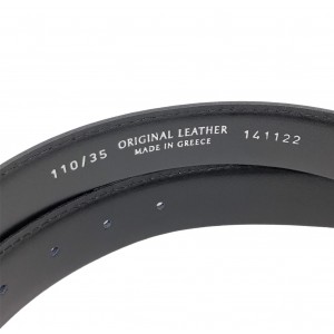 Ζώνη Ανδρική Δερμάτινη χειροποίητη μονό δέρμα γυρισμένο και ραμμένο από την μια πλευρά με φάρδος 3,50εκ PLB 1/357 Μαύρη