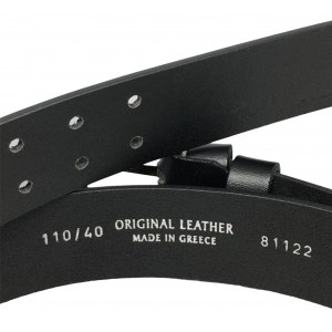 Life Style Butiken Ανδρική Δερμάτινη Ζώνη με διπλό στέλεχος LS1200.501 ΜΑΥΡΟ 4cm Φάρδος