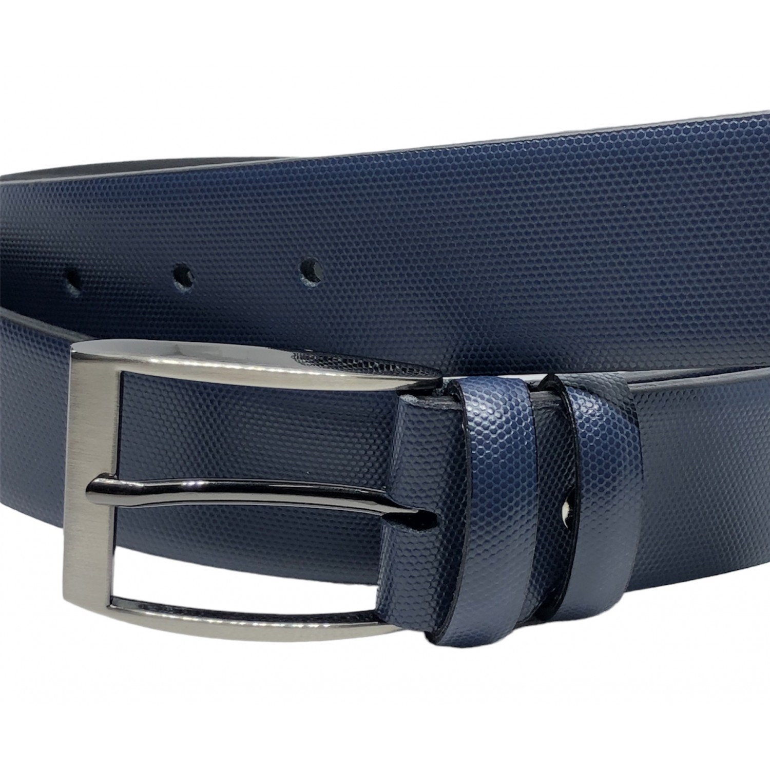 Ζώνη Ανδρική Δερμάτινη χειροποίητη με φάρδος 3,50εκ PLB 55/314 ΜΠΛΕ