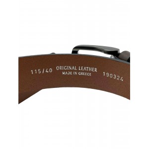 PLB Ζώνη Ανδρική Δερμάτινη χειροποίητη 201/522 Καφέ