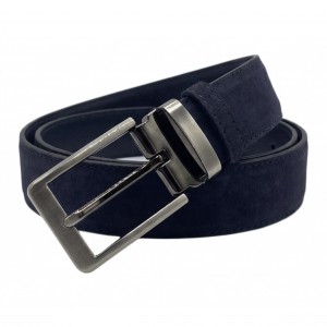 Life Style Butiken Ανδρική Δερμάτινη Ζώνη Suede LS13292.360 Navy 3.5cm Φάρδος