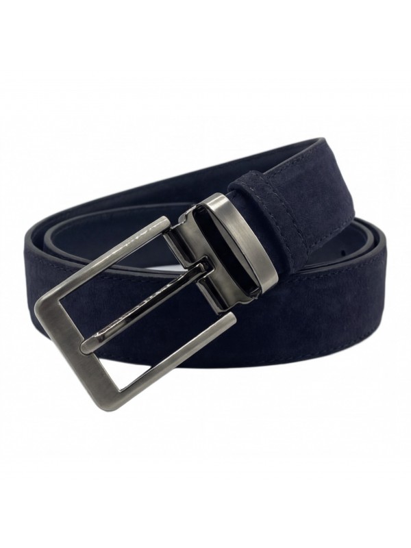 Life Style Butiken Ανδρική Δερμάτινη Ζώνη Suede LS13292.360 Navy 3.5cm Φάρδος