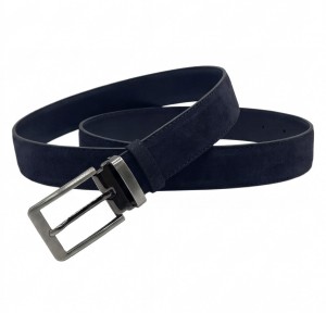 Life Style Butiken Ανδρική Δερμάτινη Ζώνη Suede LS13292.360 Navy 3.5cm Φάρδος