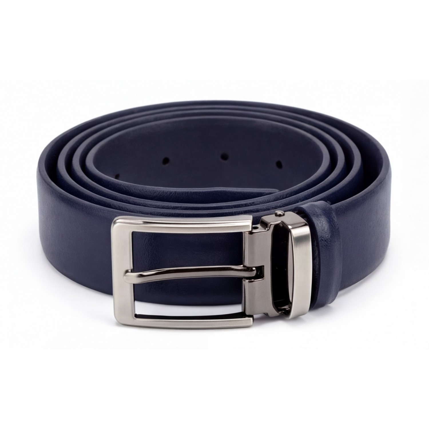Life Style Butiken Ανδρική Δερμάτινη Ζώνη Με Μεταλλική Αγκράφα LS16.360 Navy 3.5cm Φάρδος