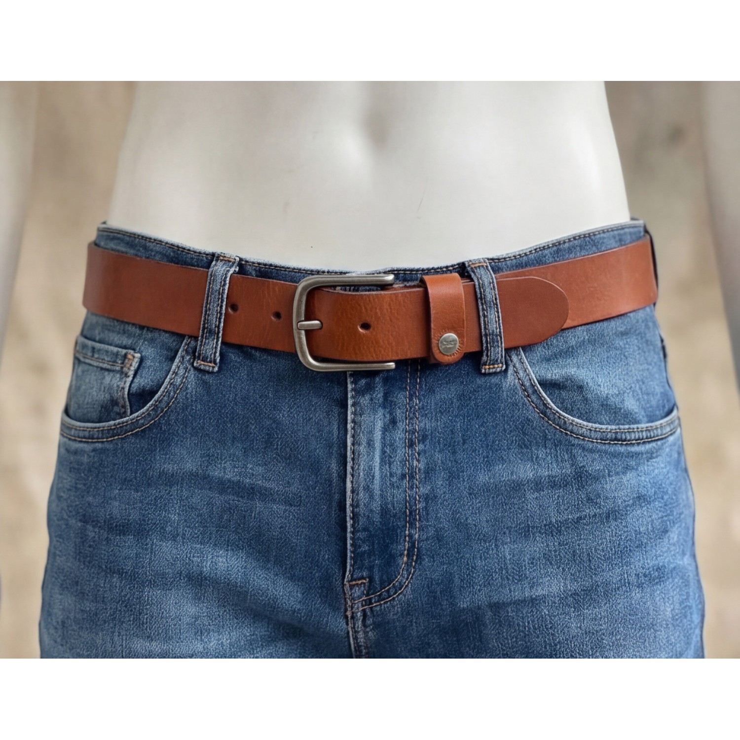 Life Style Butiken Aνδρική Ζώνη Δερμάτινη με φάρδος 4cm LS140386999 Camel