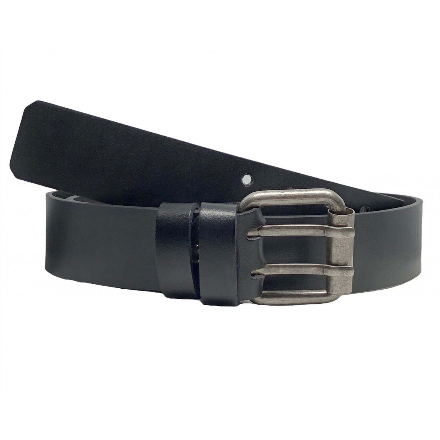 Life Style Butiken Ανδρική Δερμάτινη Ζώνη με διπλό στέλεχος LS1200.501 ΜΑΥΡΟ 4cm Φάρδος
