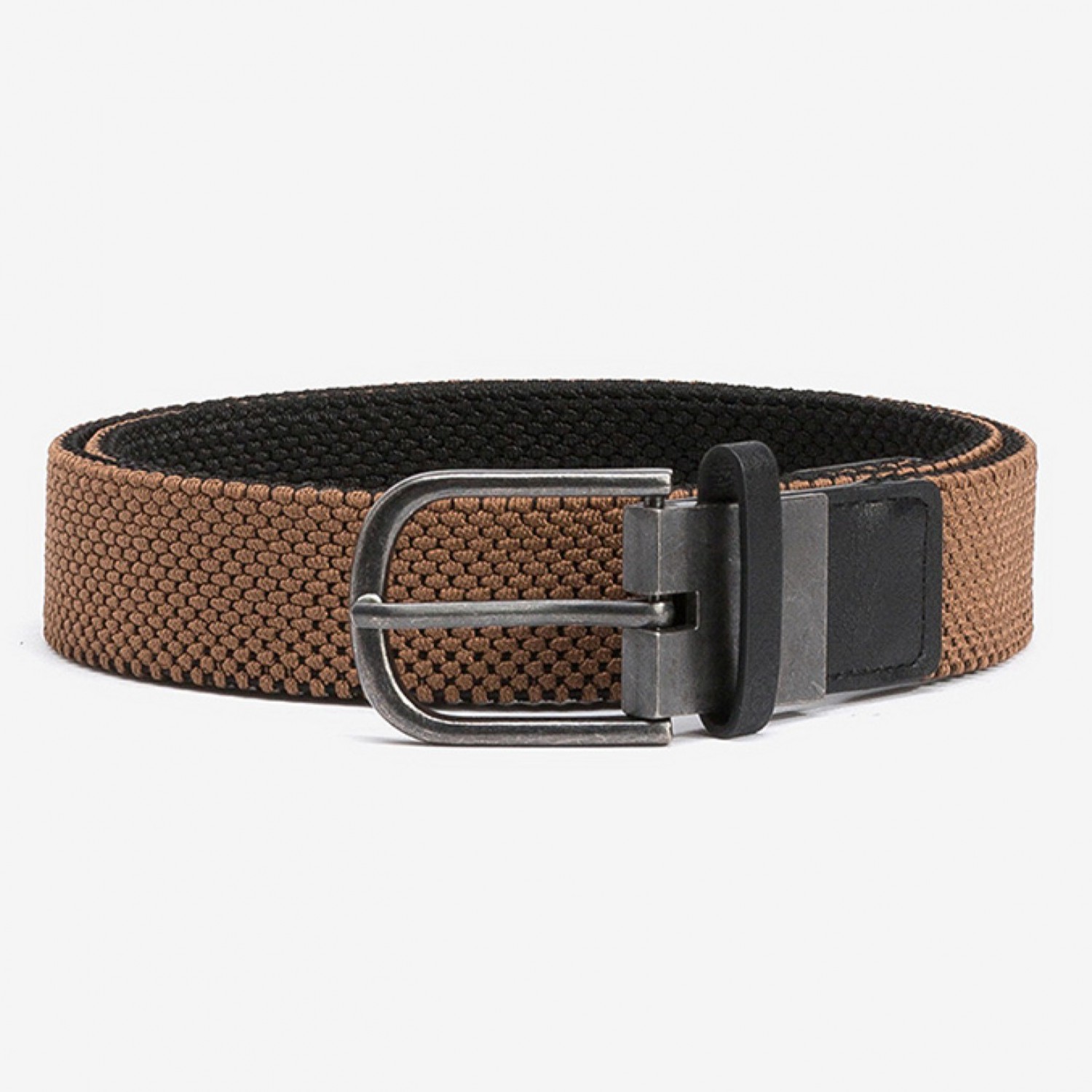 Life Style Butiken Ανδρική Ελαστική Ζώνη διπλής όψης με μεταλλική αγκράφα LS110066106 Καφέ-Μαύρο