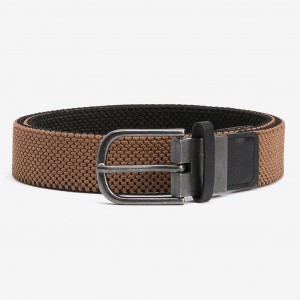 Life Style Butiken Ανδρική Ελαστική Ζώνη διπλής όψης με μεταλλική αγκράφα LS110066106 Καφέ-Μαύρο