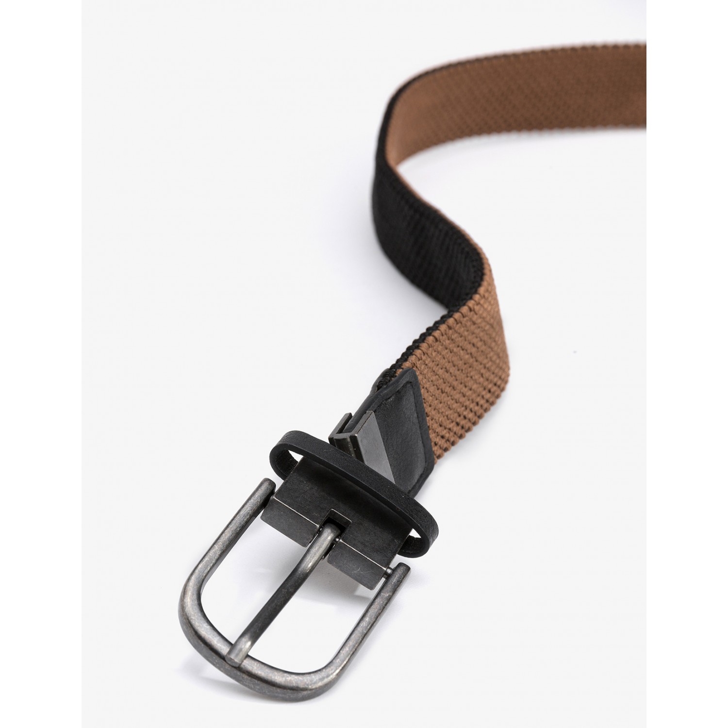 Life Style Butiken Ανδρική Ελαστική Ζώνη διπλής όψης με μεταλλική αγκράφα LS110066106 Καφέ-Μαύρο