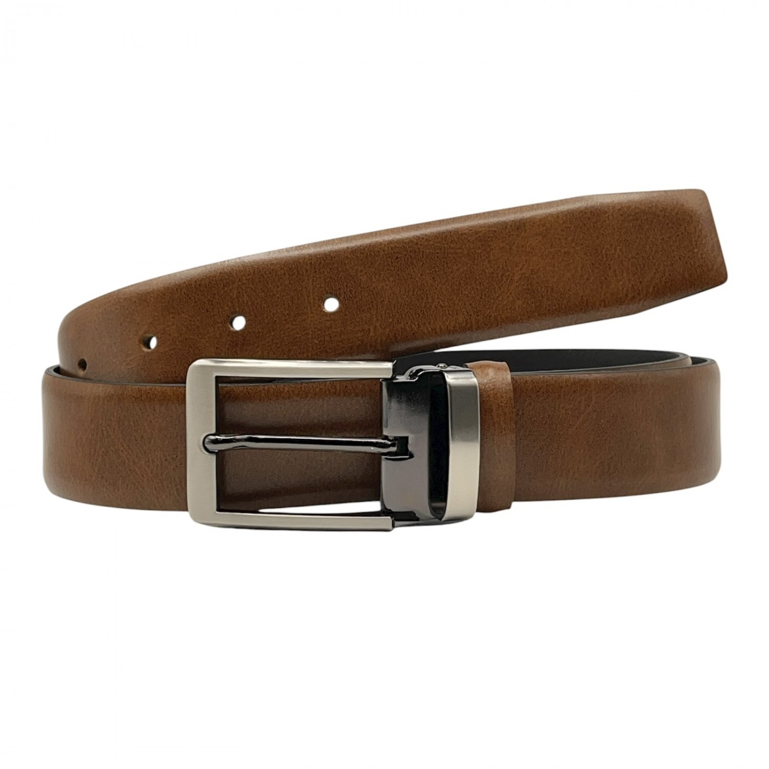 Life Style Butiken Ανδρική Δερμάτινη Ζώνη Με Μεταλλικ΄ή Αγκράφα LS12.377 ΚΟΝΙΑΚ 3.5cm Φάρδος