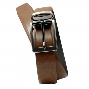 Life Style Butiken Ανδρική Δερμάτινη Ζώνη Με Μεταλλικ΄ή Αγκράφα LS12.377 ΚΟΝΙΑΚ 3.5cm Φάρδος