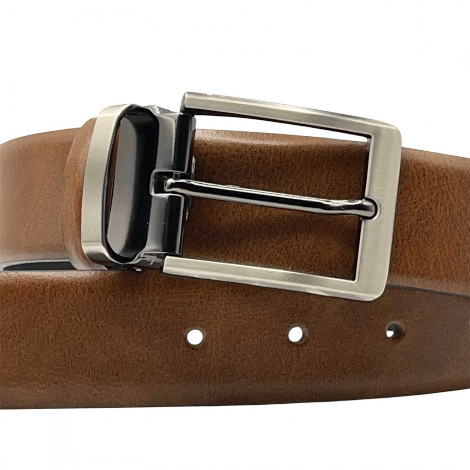 Life Style Butiken Ανδρική Δερμάτινη Ζώνη Με Μεταλλικ΄ή Αγκράφα LS12.377 ΚΟΝΙΑΚ 3.5cm Φάρδος